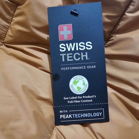 Swiss Tech Mens Puffer Vest Performance Gear Size S,M, L, XL, 2XL, 3XL Brown Zip - Picture 4 of 10